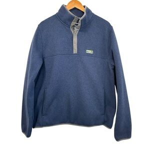 L.L. Bean Blue Men's Sweater 1/4 snap fleece